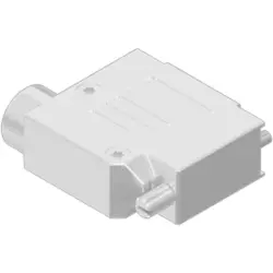 D-Sub connector housing, angled 45°, metal, white, 16-002740