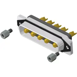 D-Sub plug, 5 pole, 5W5, equipped, straight, solder cup, 15-006953