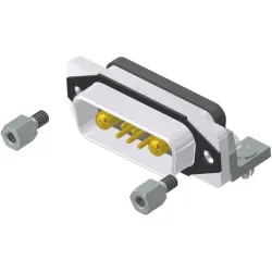 D-Sub plug, 7 pole, 7W2, equipped, angled, solder pin, 15-007503