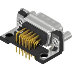 D-Sub plug, 15 pole, high density, equipped, angled, solder pin, 163A17689X
