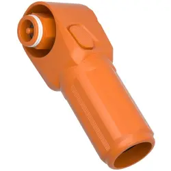 High-voltage battery coupling plug, angled, orange, 1500 VDC, 350 A, 381167168