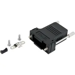 D-Sub connector housing, size: 1 (E), straight 180°, cable Ø 11 mm, ABS, metal, 165X13469X