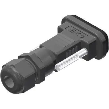D-Sub connector housing, size: 1 (E), straight 180°, cable Ø 5 to 10 mm, PBT, black, 165X14819X - 1
