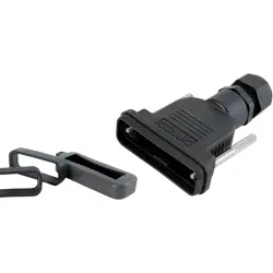 D-Sub connector housing, size: 1 (E), straight 180°, cable Ø 5 to 10 mm, ABS, metal, 165X15019X