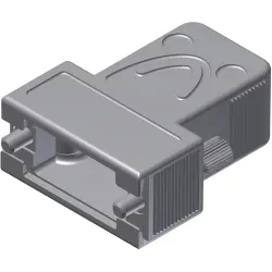 D-Sub connector housing, size: 1 (E), straight 180°, cable Ø 8 x 9 mm, zinc die casting, metal, 600X51209X