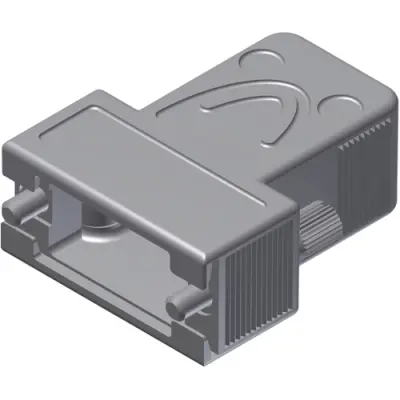 D-Sub connector housing, size: 1 (E), straight 180°, cable Ø 8 x 9 mm, zinc die casting, metal, 600X51209X - 1