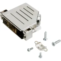 D-Sub connector housing, size: 1 (E), angled 45°, cable Ø 8.5 mm, ABS, black, 600X54009X