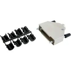 D-Sub connector housing, size: 2 (A), straight 180°, cable Ø 4 to 13 mm, zinc die casting, metal, 165X02619X
