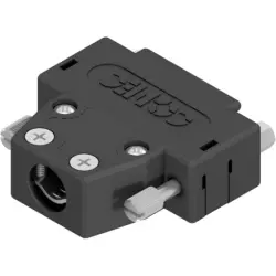 D-Sub connector housing, size: 2 (A), straight 180°, cable Ø 10 mm, PBT, black, 165X10249X