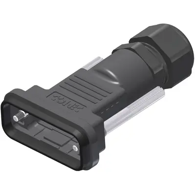 D-Sub connector housing, size: 2 (A), straight 180°, cable Ø 6 to 12 mm, PBT, black, 165X14829X - 1