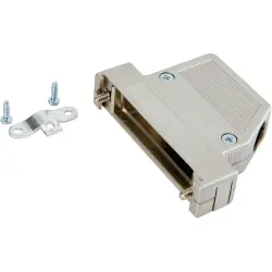 D-Sub connector housing, size: 2 (A), angled 45°, cable Ø 8 mm, ABS, metal, 165X16469X