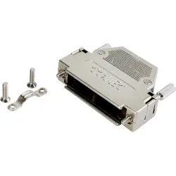 D-Sub connector housing, size: 3 (B), straight 180°, cable Ø 10.5 mm, PBT, black, 165X10159X