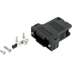 D-Sub connector housing, size: 4 (C), angled 45°, cable Ø 15 mm, PBT, black, 165X13449X