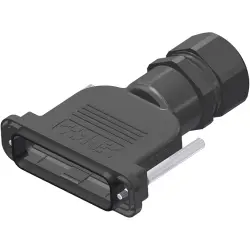 D-Sub connector housing, size: 4 (C), straight 180°, cable Ø 9 to 16 mm, PBT, black, 165X14849X