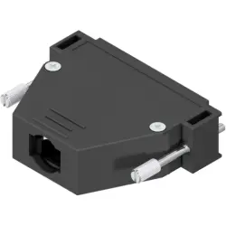D-Sub connector housing, size: 5 (D), straight 180°, cable Ø 14 mm, PBT, black, 165X10179X