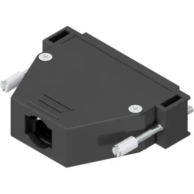 D-Sub connector housing, size: 5 (D), straight 180°, cable Ø 14 mm, PBT, black, 165X10179X - 1