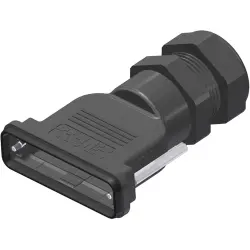 D-Sub connector housing, size: 5 (D), straight 180°, cable Ø 13 to 20 mm, PBT, black, 165X14859X