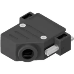 D-Sub connector housing, angled 45°, cable Ø 12 mm, ABS, black, 600X55050X