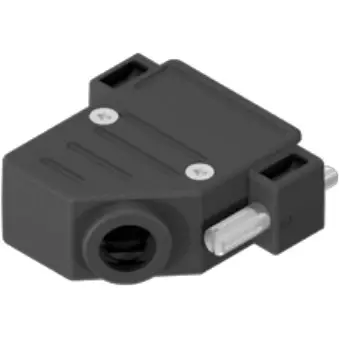 D-Sub connector housing, angled 45°, cable Ø 12 mm, ABS, black, 600X55050X - 1