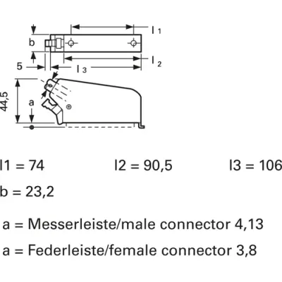 Housing for female/male connector, 1-1393583-5 - 1