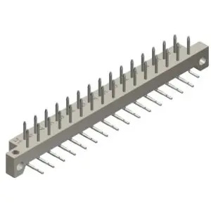 Male connector, 31 pole, pitch 2.5 mm, solder pin, angled, silver-plated, 101E10119X - 1