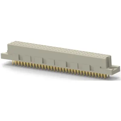 Female connector, type C, 96 pole, a-b-c, pitch 2.54 mm, solder pin, straight, gold-plated, 3-1393641-1 - 1