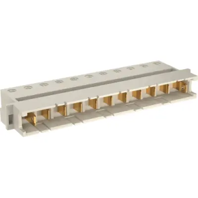 Male connector, type H11, 11 pole, b, pitch 5.08 mm, solder pin, angled, silver-plated, 233235 - 1