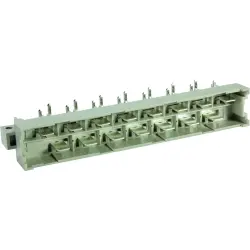 Male connector, type H15, 15 pole, z-d, pitch 5.08 mm, solder pin, angled, silver-plated, 09061152911