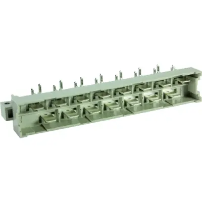Male connector, type H15, 15 pole, z-d, pitch 5.08 mm, solder pin, angled, silver-plated, 09061152932 - 1