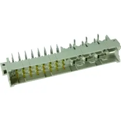 Male connector, type M/H, 31 pole, z-b-d, pitch 5.08 mm, solder pin, angled, tin-plated, 09061316924
