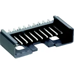 Pin header, 6 pole, pitch 2.5 mm, angled, black, 2,5 MSFW/O 06