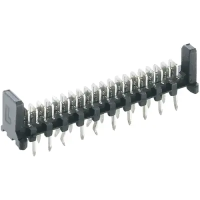 Pin header, 10 pole, pitch 1.27 mm, straight, black, MICS-D 10 - 1