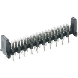 Pin header, 10 pole, pitch 1.27 mm, straight, black, MICS-D 10