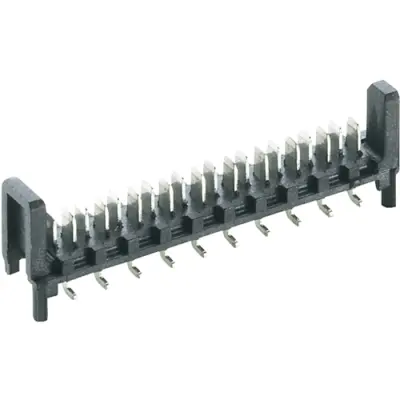 Pin header, 8 pole, pitch 1.27 mm, straight, black, MICS/SMD 08 - 1