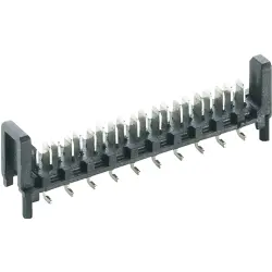 Pin header, 8 pole, pitch 1.27 mm, straight, black, MICS/SMD 08