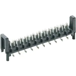 Pin header, 16 pole, pitch 1.27 mm, straight, black, MICS/SMD 16