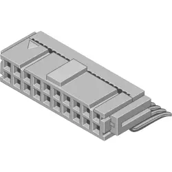 Socket header, 14 pole, pitch 2.54 mm, straight, gray, 517.075.003.014.010