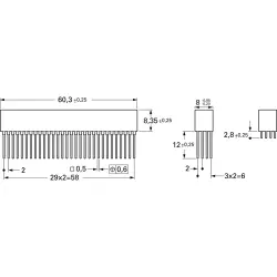 Female connector, 2 mm, 125 °C, 1.7 mA, 264-60303-12