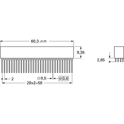 Female connector, 2 mm, 125 °C, 1.7 mA, 264-40303-02