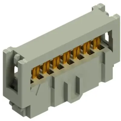 Socket header, 16 pole, pitch 2.54 mm, straight, gray, PV 16 G - 1