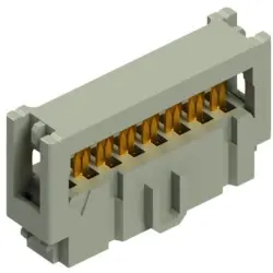 Socket header, 16 pole, pitch 2.54 mm, straight, gray, PV 16 G