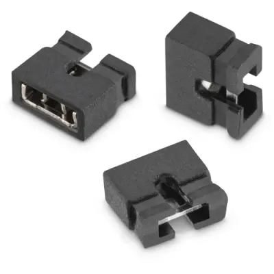 Jumper, pitch 2 mm, 200 V, 1 A, gold-plated, black, 60800213421 - 1