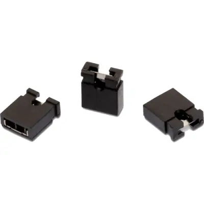 Jumper, pitch 2.54 mm, 250 V, 3 A, gold-plated, black, 609002115121 - 1