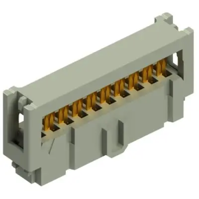 Socket header, 20 pole, pitch 2.54 mm, straight, gray, PV 20 G - 1