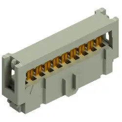 Socket header, 20 pole, pitch 2.54 mm, straight, gray, PV 20 G