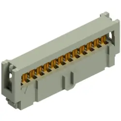 Socket header, 26 pole, pitch 2.54 mm, straight, gray, PV 26 G