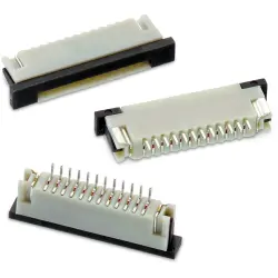 Connector, 8 pole, 1 row, pitch 1 mm, solder connection, tin/nickel plated, 68610814422