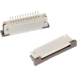 Connector, 11 pole, 1 row, pitch 1 mm, solder connection, tin/nickel plated, 68611114122