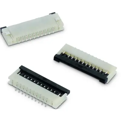 Connector, 12 pole, 1 row, pitch 1 mm, solder connection, tin/nickel plated, 686112148922 - 1