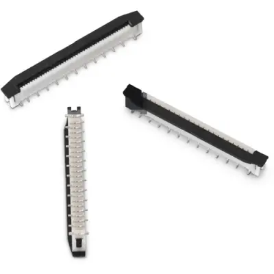 Connector, 14 pole, 1 row, pitch 1 mm, solder connection, tin/nickel plated, 686114183822 - 1